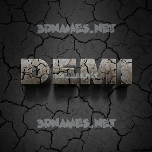demi in Cracked Stone style - 3D name wallpaper