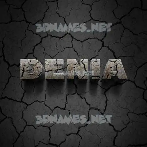denia in Cracked Stone style - 3D name wallpaper
