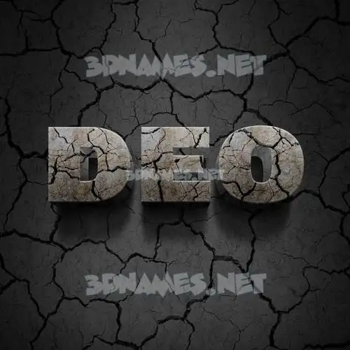 deo in Cracked Stone style - 3D name wallpaper