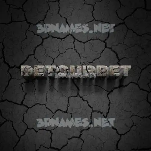 detourbet in Cracked Stone style - 3D name wallpaper