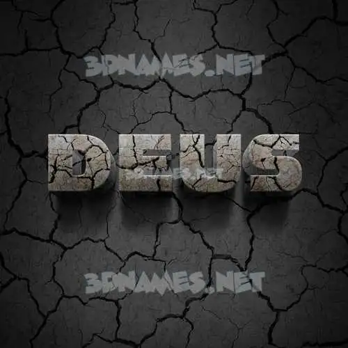 deus in Cracked Stone style - 3D name wallpaper