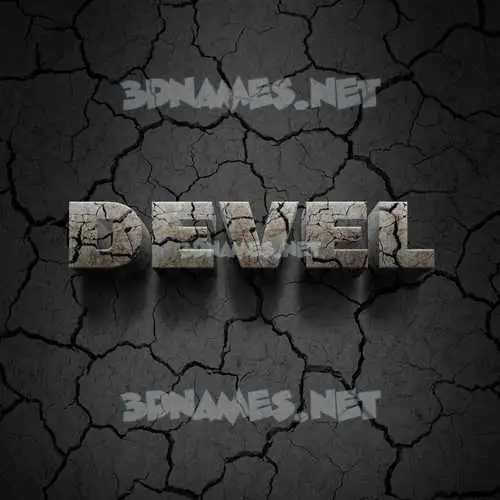 devel in Cracked Stone style - 3D name wallpaper