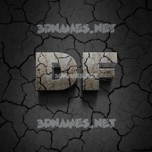 df in Cracked Stone style - 3D name wallpaper df in Cracked Stone style - 3D name wallpaper