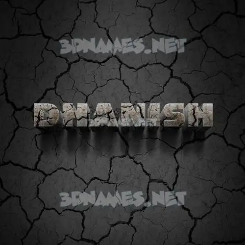 dhanish in Cracked Stone style - 3D name wallpaper