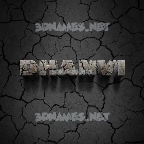 dhanvi in Cracked Stone style - 3D name wallpaper