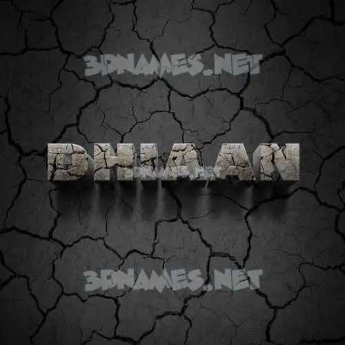 dhiaan in Cracked Stone style - 3D name wallpaper