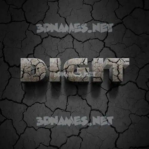 digit in Cracked Stone style - 3D name wallpaper