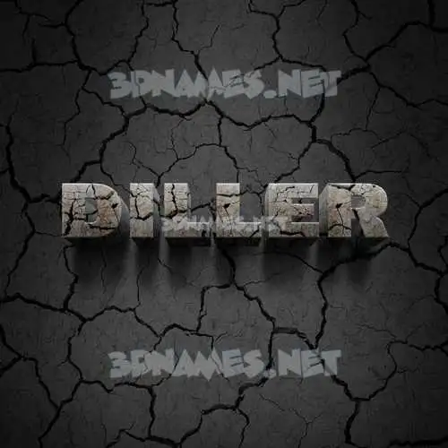 diller in Cracked Stone style - 3D name wallpaper