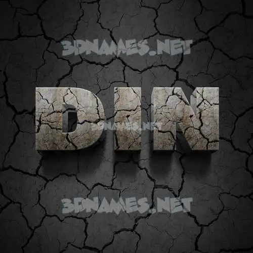 din in Cracked Stone style - 3D name wallpaper din in Cracked Stone style - 3D name wallpaper