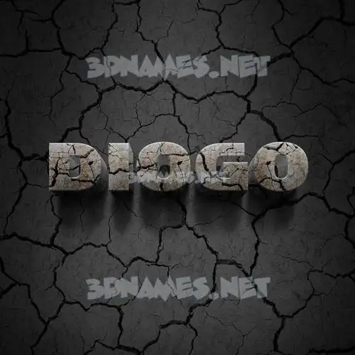 diogo in Cracked Stone style - 3D name wallpaper