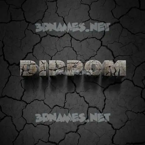 dippom in Cracked Stone style - 3D name wallpaper