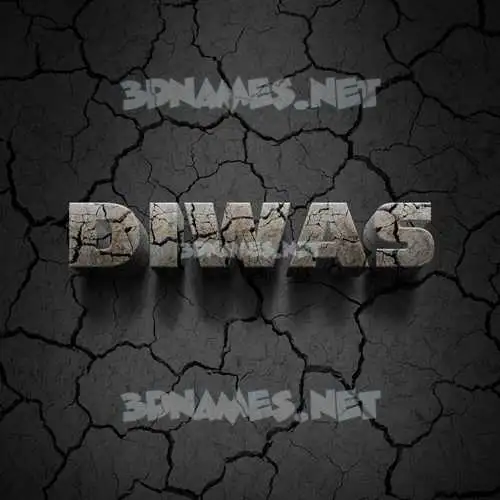 diwas in Cracked Stone style - 3D name wallpaper