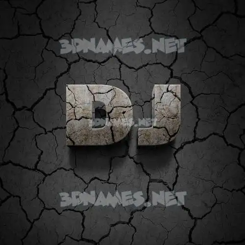 dj in Cracked Stone style - 3D name wallpaper dj in Cracked Stone style - 3D name wallpaper