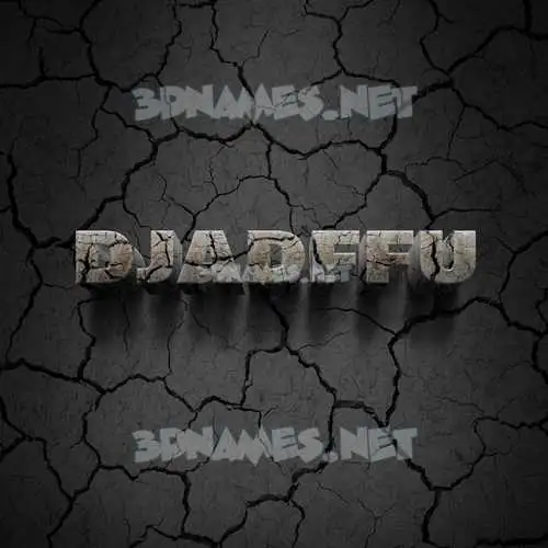 djadffu in Cracked Stone style - 3D name wallpaper