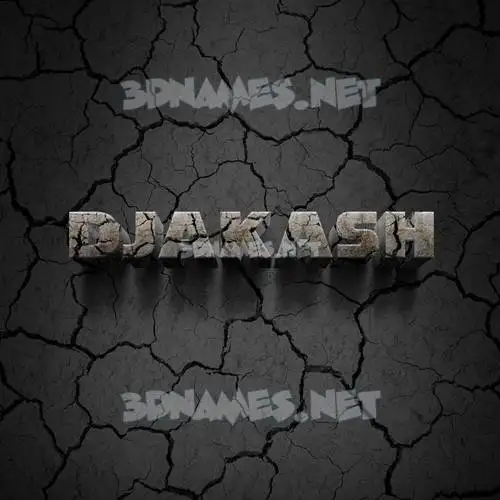 djakash in Cracked Stone style - 3D name wallpaper