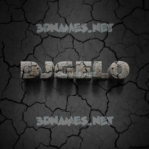 djgelo in Cracked Stone style - 3D name wallpaper