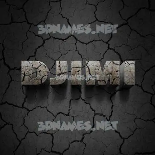 djimi in Cracked Stone style - 3D name wallpaper