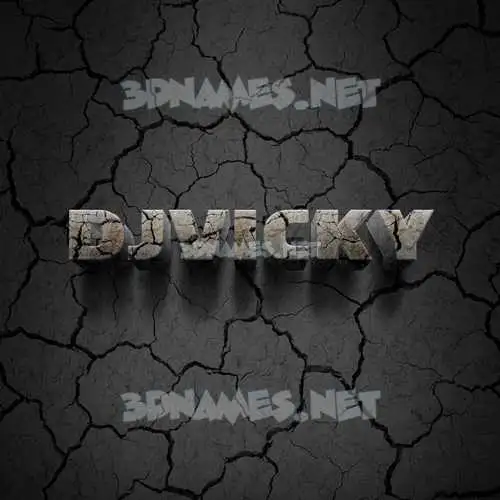 djvicky in Cracked Stone style - 3D name wallpaper djvicky in Cracked Stone style - 3D name wallpaper