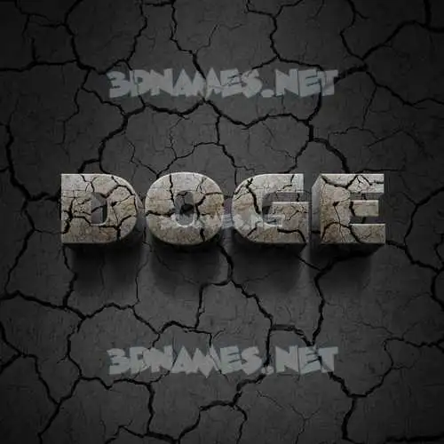 doge in Cracked Stone style - 3D name wallpaper