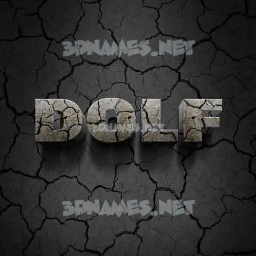 dolf in Cracked Stone style - 3D name wallpaper