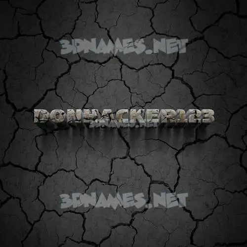 donhacker123 in Cracked Stone style - 3D name wallpaper