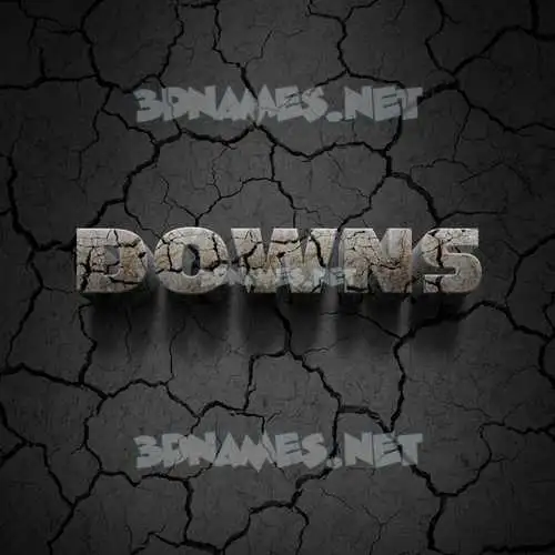 downs in Cracked Stone style - 3D name wallpaper