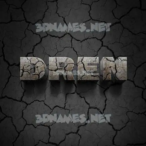 dren in Cracked Stone style - 3D name wallpaper dren in Cracked Stone style - 3D name wallpaper