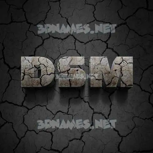 dsm in Cracked Stone style - 3D name wallpaper dsm in Cracked Stone style - 3D name wallpaper