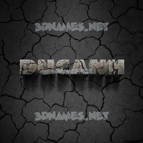 ducanh in Cracked Stone style - 3D name wallpaper