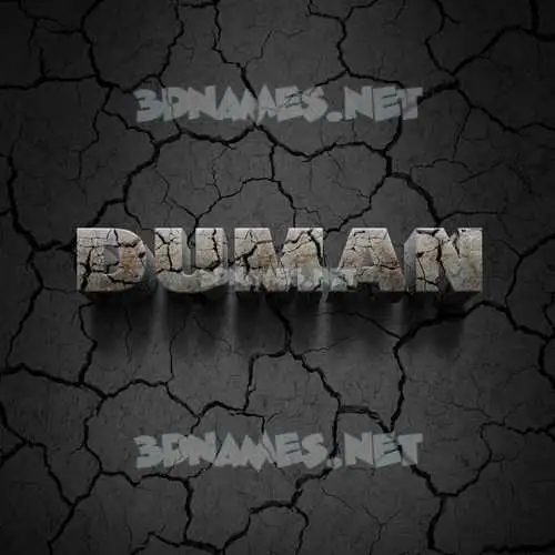 duman in Cracked Stone style - 3D name wallpaper