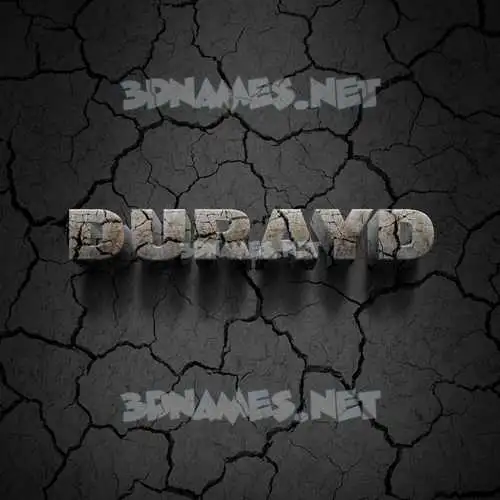 durayd in Cracked Stone style - 3D name wallpaper