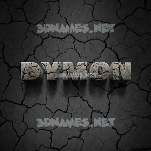 dymon in Cracked Stone style - 3D name wallpaper