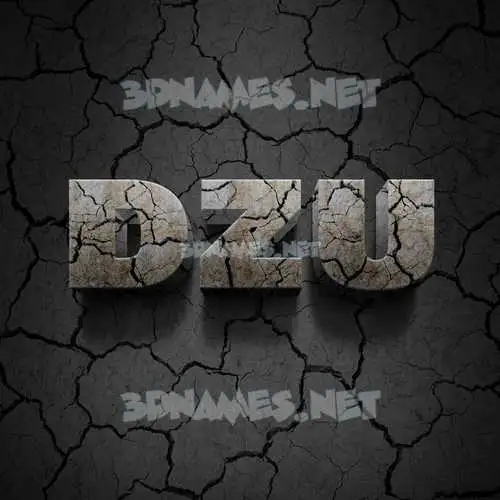 dzu in Cracked Stone style - 3D name wallpaper dzu in Cracked Stone style - 3D name wallpaper