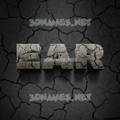 ear in Cracked Stone style - 3D name wallpaper ear in Cracked Stone style - 3D name wallpaper
