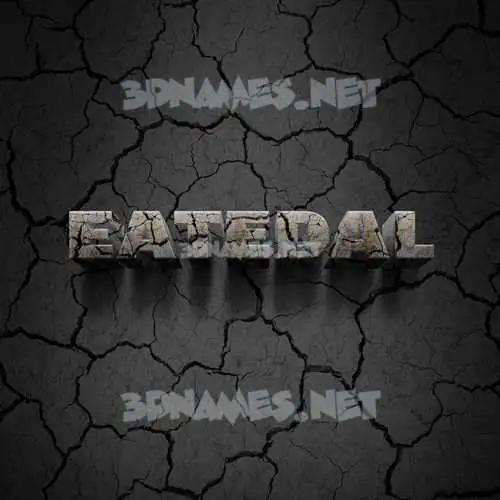 eatedal in Cracked Stone style - 3D name wallpaper