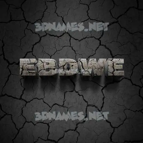 ebdwe in Cracked Stone style - 3D name wallpaper