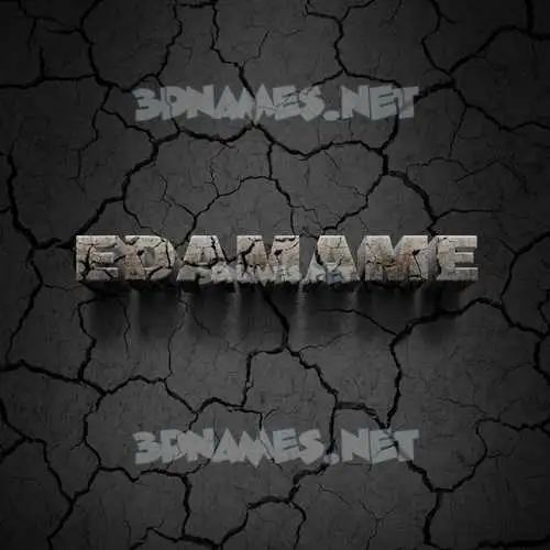 edamame in Cracked Stone style - 3D name wallpaper