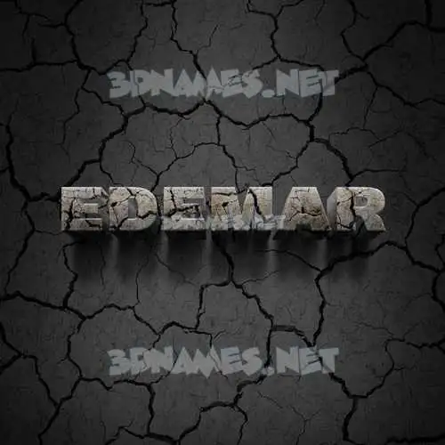 edemar in Cracked Stone style - 3D name wallpaper