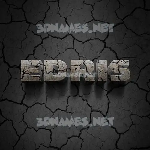 edris in Cracked Stone style - 3D name wallpaper