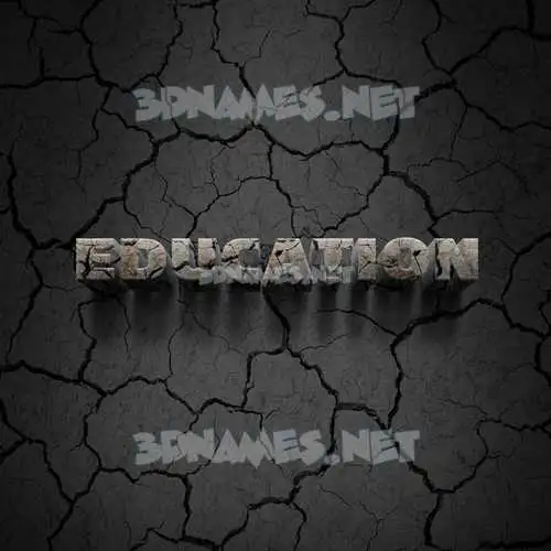 education in Cracked Stone style - 3D name wallpaper