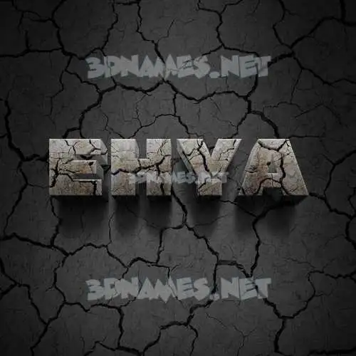 ehya in Cracked Stone style - 3D name wallpaper