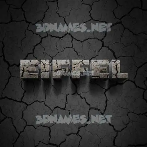 eiffel in Cracked Stone style - 3D name wallpaper