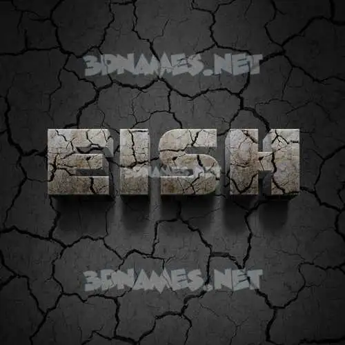 eish in Cracked Stone style - 3D name wallpaper