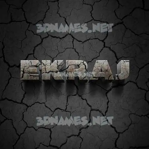 ekraj in Cracked Stone style - 3D name wallpaper ekraj in Cracked Stone style - 3D name wallpaper