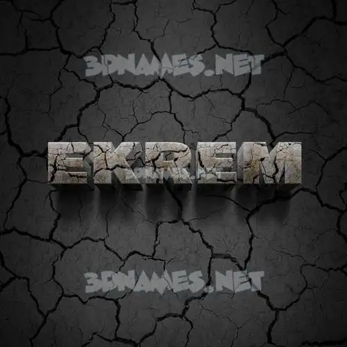 ekrem in Cracked Stone style - 3D name wallpaper
