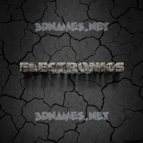 electronics in Cracked Stone style - 3D name wallpaper