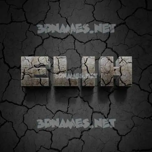 elih in Cracked Stone style - 3D name wallpaper elih in Cracked Stone style - 3D name wallpaper