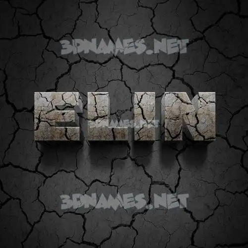 elin in Cracked Stone style - 3D name wallpaper