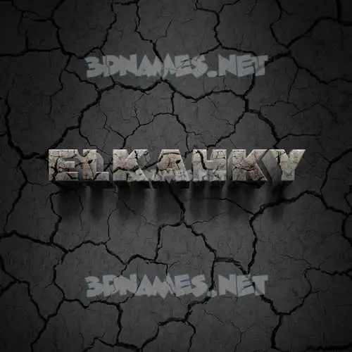 elkahky in Cracked Stone style - 3D name wallpaper elkahky in Cracked Stone style - 3D name wallpaper