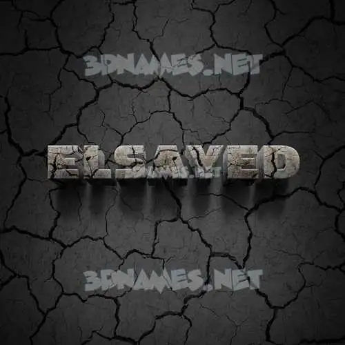 elsayed in Cracked Stone style - 3D name wallpaper